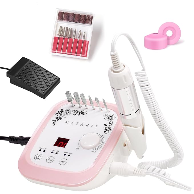 Makartt Nail Drill Professional 35000RPM Electric Nail File Machine, Genesie Nail Efile with LCD Screen, Drill Bit Set for Acrylic Gel Nails Removing, Shaping, Polishing, Nail Tech Salon Home DIY Use