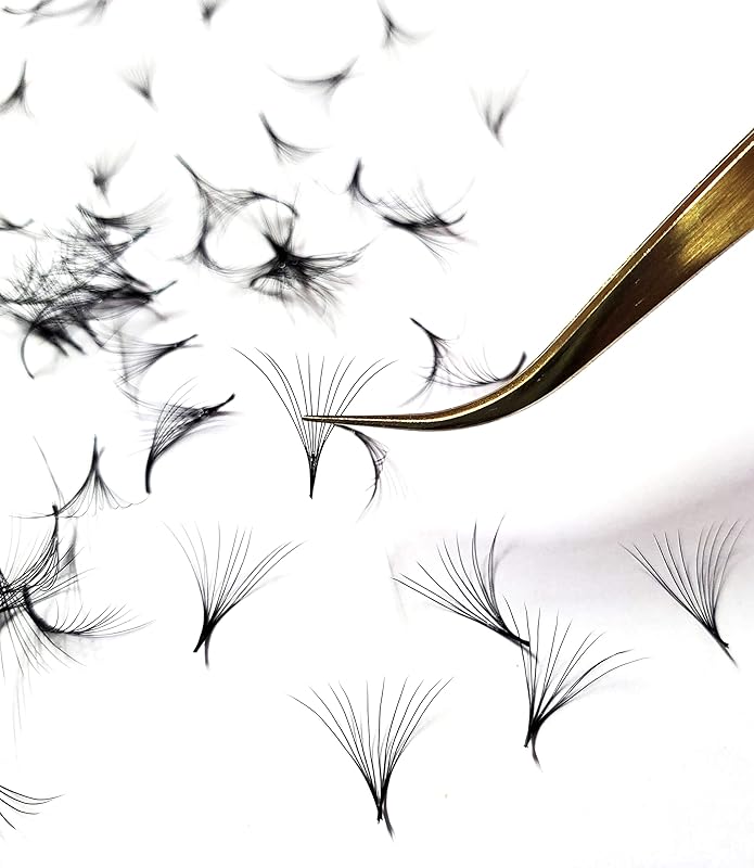 10D - 0.07 C and D Curl 1000 Premade volume fans loose Fans, Handmade eyelash extensions supplies Russian volume lash promade fan (10D - 0.07 - Curl C, 12mm)