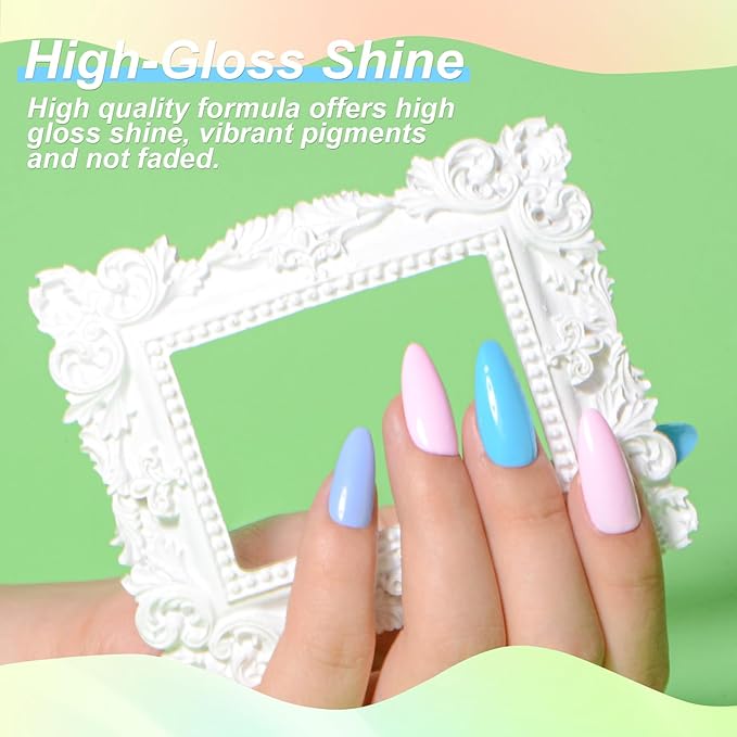 Gel Polish Nail Set 20 Colors with 3Pcs Glossy & Matte Top Coat and Base Coat, Flower Collection Fall Winter Pink Black Sparkle Glitters Colorful Gel Polish Set For Valentine's Gifts