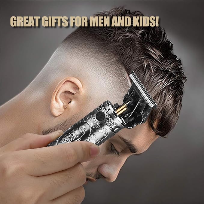 RESUXI Hair Clippers for Men Hair Trimmer for Barbers,Professional Cordless T Blade Trimmer, Beard Edger Liners,Barber Shavers,Ornate Knight Close-Cutting Hair Machine