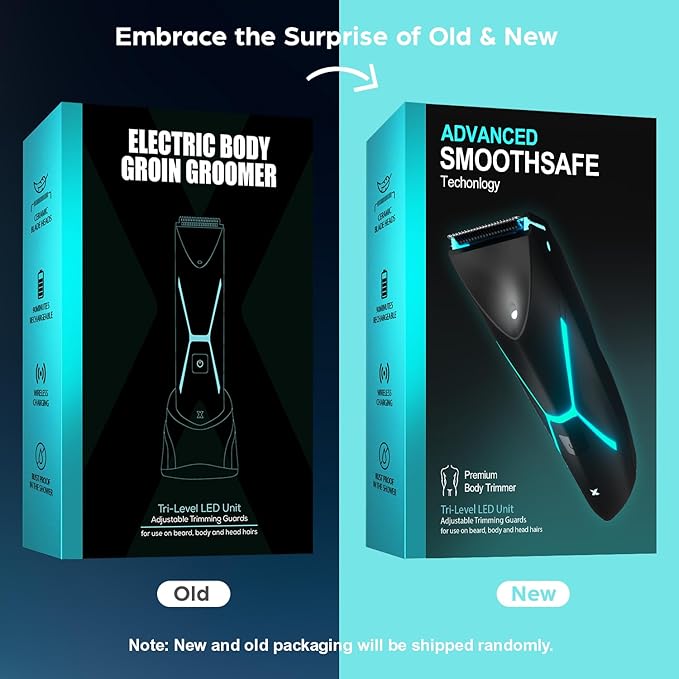 Electric Body Hair Trimmer for Men - Manscape Pubic Hair Groomer Waterproof Ball Shaver Type-C Rechargeable Cordless Replaceable Ceramic Blade Clipper Wet/Dry Male Professional Grooming Smooth