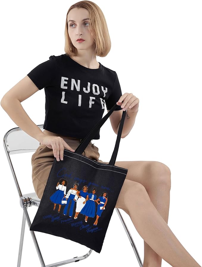 WZMPA Sorority Zeta Cosmetic Makeup Bag Finer Women Gift God Says You Are Sorority Makeup Zipper Pouch Bag Zeta Paraphernalia (God Says Zeta T-BL)