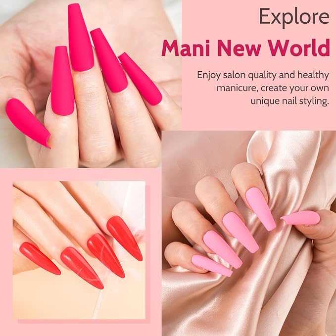 LAVENDR VIOLETS 48pcs Gel Nail Polish Starter Kit with U V Light, Nail Wraps,54W LED Nail Dryer 27 Colors Red Pink Purple Soak Off No Wipe Base and Glossy Matte Top Coat Nail Gel Kit Q979