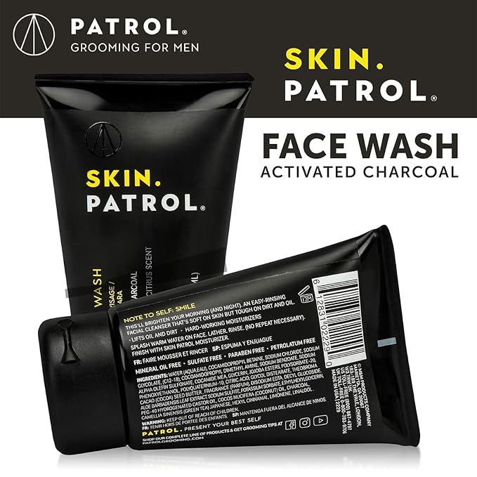 Skin Patrol Activated Charcoal Face Wash - Sulfate-Free, Paraben-Free