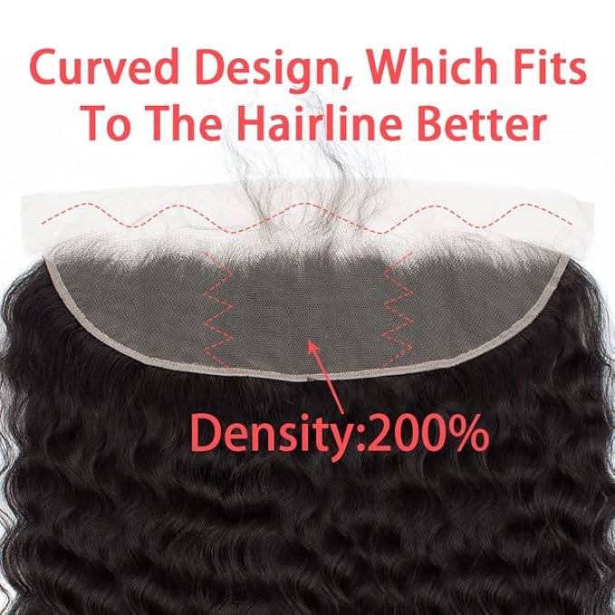 12A Grade Loose Wave Lace Frontal 13x4 Ear to Ear Lace Frontal Closure 20 Inch 100% Unprocessed Brazilian Virgin Human Hair Swiss Lace Frontal 200% Density Pre Plucked With Baby Hair Natural Color