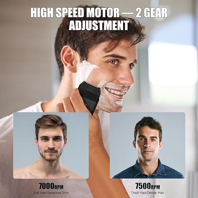 Karrte Compact Face Shaver for Man, Portable Men’s Travel Facial Hair Groomer, USB-C Rechargeable Electric Razor, IPX7 Waterproof Men's Shaver, Electric Razor for Men with Double Foil Meshes