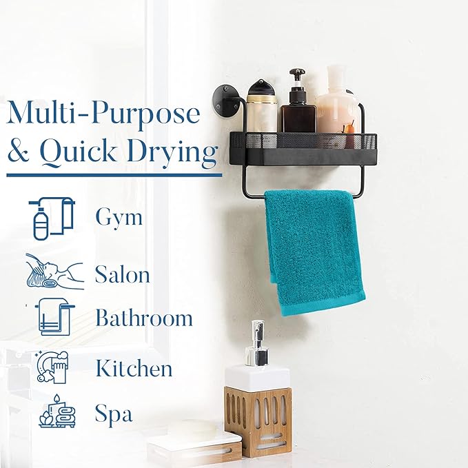 DAN RIVER 100% Cotton Washcloths 24 Pack Premium Quality Face and Body Cloth, Quick Dry Essential Towels for Bathroom, Hand, Kitchen & Cleaning, Baby Washcloths | 12X12 in | 400 GSM | Teal