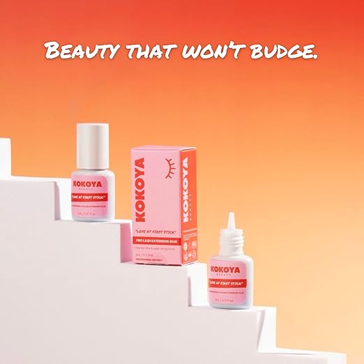KOKOYA Beauty Professional Eyelash Extension Glue - 5mL Black Lash Glue, Up to 8-Week Retention, 0.5 Second Dry Time, K-Beauty Vegan & Cruelty-Free, Super Strong Hold Lash Adhesive