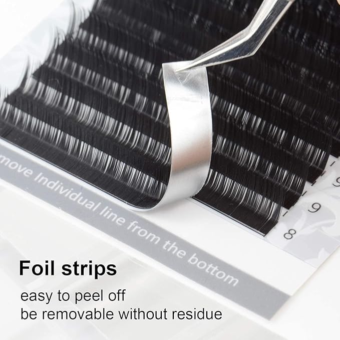 NAGARAKU Eyelash Extensions Individual Lashes 0.12 DD curl 7-15mm Mix Tray Classic Matte Black Soft Natural Faux Mink 16 rows