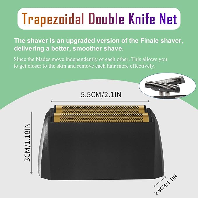 Shaver Replacement Super Close Gold Foil & Cutter Bar Assembly Compatible with Wahl 5 Star Series Vanish Shaver（8173-700） (2 Pack)