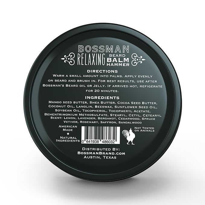 Bossman Relaxing Beard Balm for Men (Gold Scent) – Tames, Relaxes, Thickens & Softens for Ultimate Beard Care – Made in USA