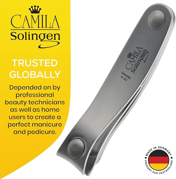 CS15 3" Fingernail Clipper and Toenail Clipper for Manicure and Pedicure - Professional Nail Clippers with Precision Super Sharp Blades - German Stainless Steel Cuticle Trimmer