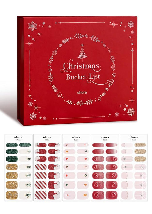 ohora Bundle Set (2024 Christmas Bucket List Set (Limited Edition)) - Works with Any Nail Lamps, Salon-Quality, Long Lasting, Easy to Apply & Remove