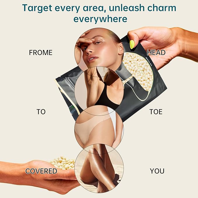 1lb Hard Wax Beans, Lifestance Wax Beads Hair Removal Hard Wax Kit for Thin & Fine Hair, Sensitive Skin, Waxing Beads for Face, Chin, Eyebrow, Bikini