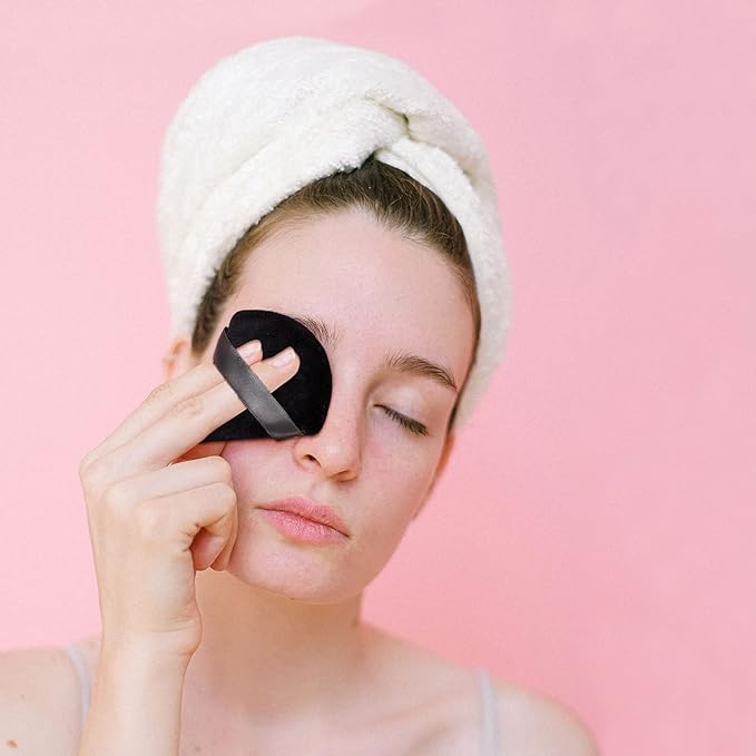 150 Pcs Powder Puff Face Soft Triangle Makeup Puff for Loose Powder Mineral Powder Body Powder Velour Cosmetic Foundation Wet Dry Sponge Makeup Tools (Black)