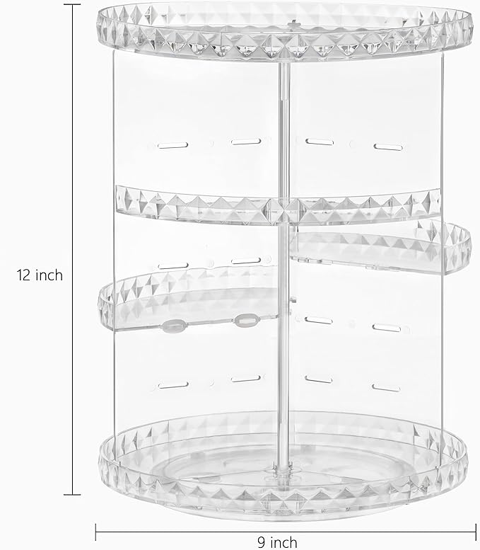 HBlife 360 Rotating Makeup Organizer (Diamond, Small)