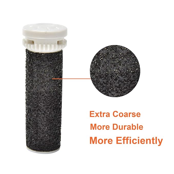 8 Pack Black Replacement Roller Refills Compatible with Scholl Express Pedi Foot Smoother-Extra Coarse