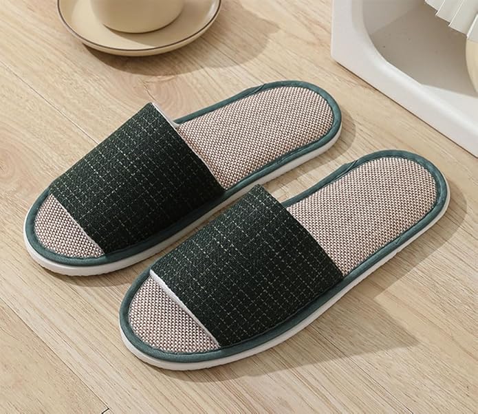 5-6 Pairs Spa Slippers, Non Slip Disposable Slippers for Guest, Washable Foldable Indoor Slippers, Open Toe Linen Spa Slippers for Women Men