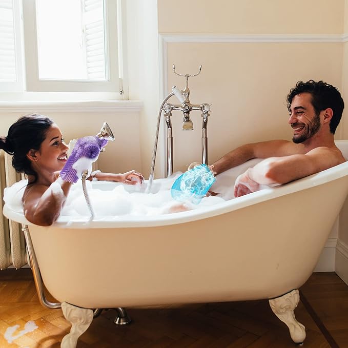 2 Pcs Honeycomb Exfoliating Glove Bath Mitt Body Spa Scrubber, Honeycomb Exfoliator Glove for Body Shower, Honeycomb Exfoliator Scrubber Sponge Shower Loofah, Quick Drying