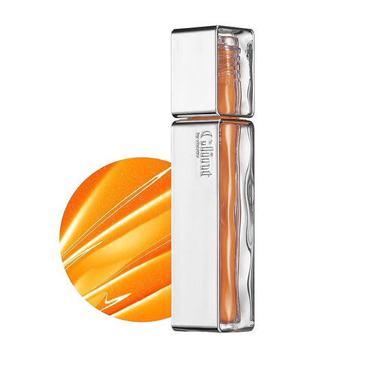 Glint Tint Glosser (Clementine, 0.09oz) - Hydartions, Moisturizing Plumping Lip Gloss with Radiant Shine, Long Lasting, Korean Skin Care. Provence Rose & Calendula Extract.