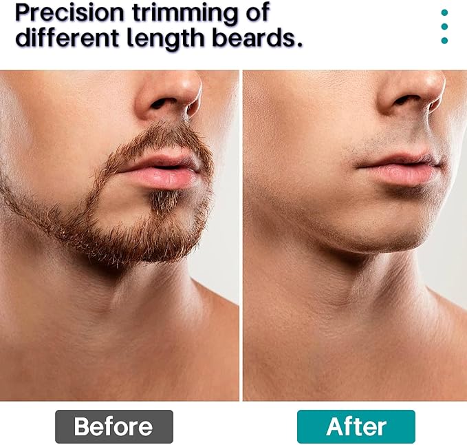 Manscape Men's Beard Trimmer, 20 Length Adjustable Blade Wheel,Stainless Steel T-Blade for Precision Facial Hair Trimming, Cordless Hair Clipper IPX7 Waterproof, LED Display(Black)