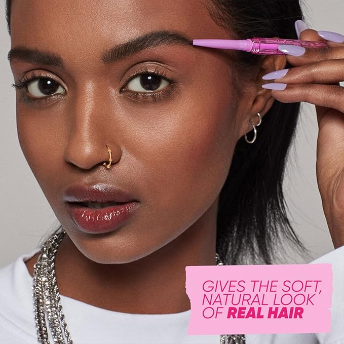 Kosas Brow Pop - Longwear Eyebrow Makeup, Dual-Sided Defining Pencil with Castor Oil for Soft, Natural Look of Real Hair - Brown Black