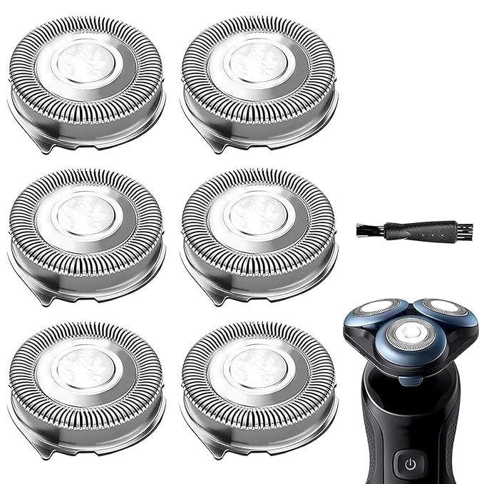 SH50/52 Replacement Heads Blades Compatible with Philips Series 5000 Electric Shavers, SH50 Razor Head Replacement for Series 5000 (S5xxx), ATXX (S5xxx), PTXX (PT8xx, PT7xx), 6 Pack W/Brush