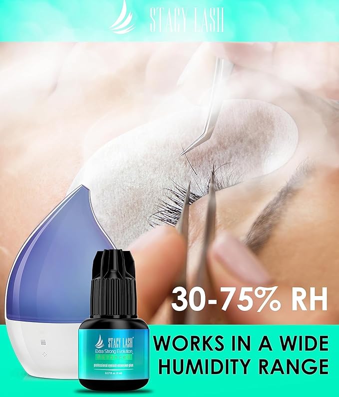 Stacy Lash Extra Strong Evolution Advanced Eyelash Extension Glue (0.17fl.oz/5ml)/ 1Sec Dry /6Weeks Retention/Black Adhesive/Professional Supplies