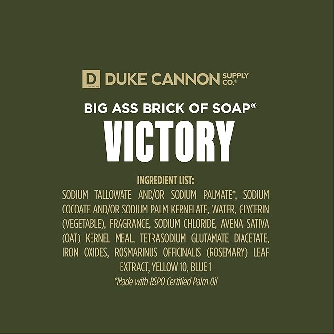 Duke Cannon Supply Co. Big Brick of Soap Bar for Men, Victory - Extra Large, All Skin Types, 10 oz. (Pack of 6)