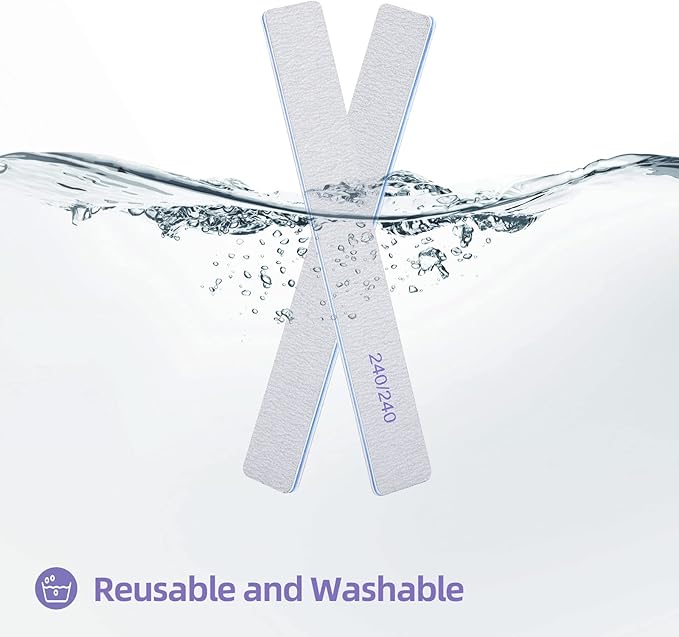 25 Count 240/240 Grit Nail Files for Natural Nails, Double Sided Emery Boards Fine Grit Nail File Manicure Tools