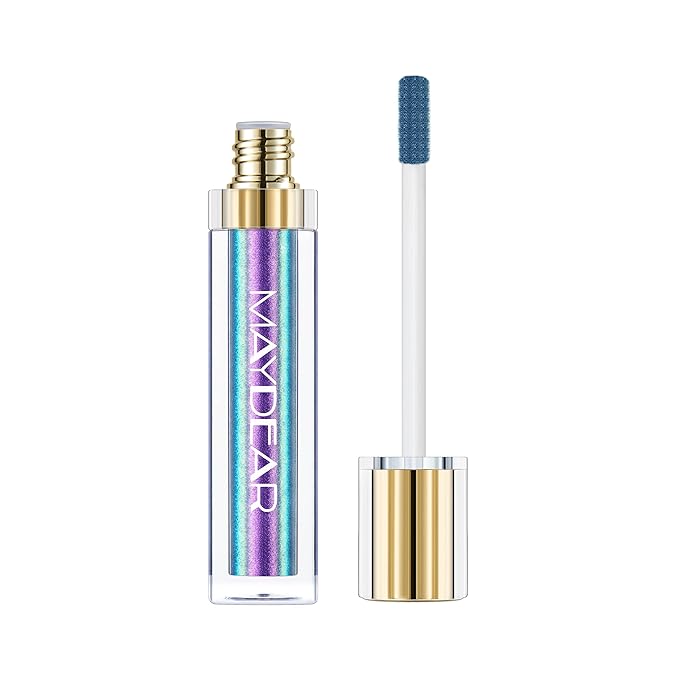 Maydear Chameleon Lipstick, High Pigmented for Women Metallic Shine Lip Gloss, Full-Coverage Multichrome Long Lasting Rainbow Makeup, Blue Purple