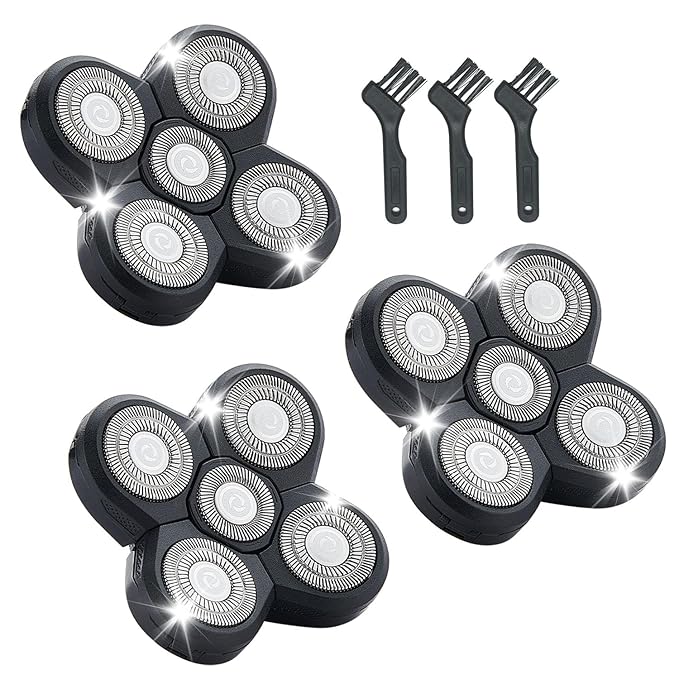 3PCS Shaver Replacement Blades Compatible with Freedom Bald Men Head Shaver Kit,5 Head Shaver Heads for Bald Men Head and Face Electric Razor Shaver Replacement
