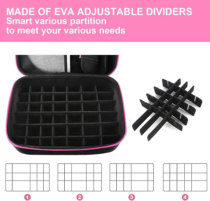 Nail Polish Organizer Case, 42+ Bottles Nail Polish Storage Supplies Organizer Nail Bags Box Organizer Carrying Case for Nail Stuff, Tool, Nail Kit Bag Box Holder for Salon Home DIY Nail Tech Gift
