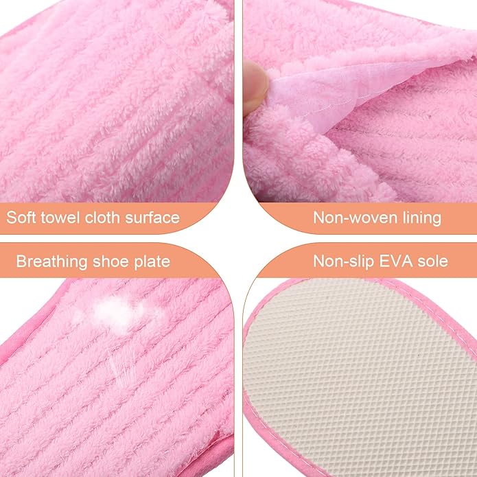 Geyoga 24 Pairs Disposable Slippers for Guests Bulk 2 Size Cotton Hotel Spa House Slippers for Graduation Wedding Party Shoeless Home Travel Individually Wrapped