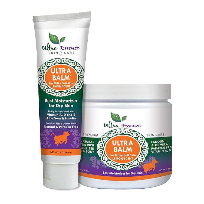 Daily Moisturizer For Dry Itchy Skin, Psoriasis and Eczema Relief That Contains Lanolin, Vitamins A, D & E, Aloe Vera, To Moisturize Face, Body, Dry Hands & Cracked Heels (Lemon)