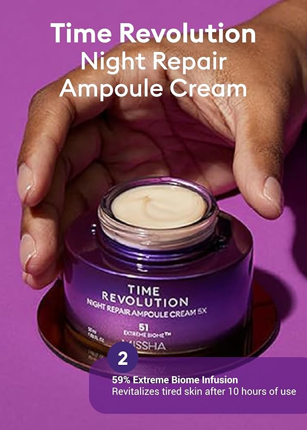 MISSHA Time Revolution Night Repair 5X Gift Set Night Repair Ampoule and Cream 5X, The First Essence 5X for Youthful, Glowing Skin, Mother's Day Gifts