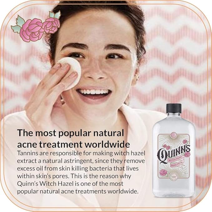 Quinn's Pure Castile Organic Peppermint Liquid Soap 32 oz Alcohol Free Rose Witch Hazel with Aloe Vera 16oz