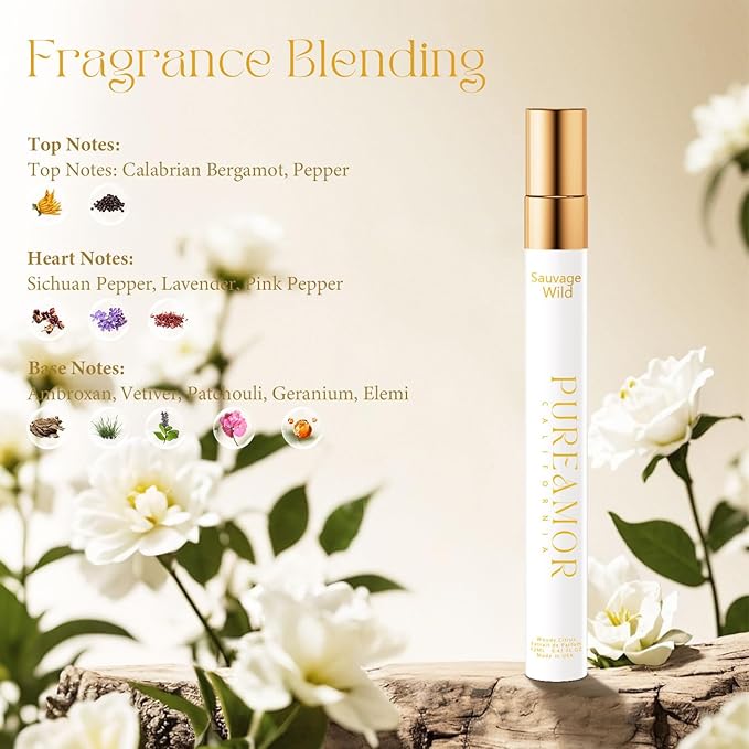 Pheromone Cologne for Men, Woody Citrus Perfume, Enhanced Scents Pheromones Perfumes for Men, Long Lasting Mens Pheromone Cologne Spray, 0.41 fl.oz Travel Size Perfume Spray (Sauvage Wild)