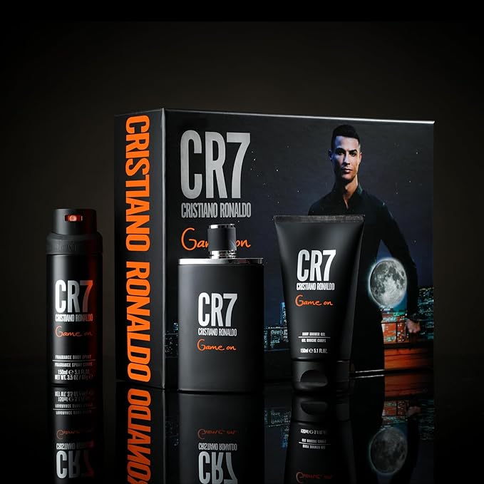 Cristiano Ronaldo Game On for Men - 3 Pc Gift Set 3.4oz EDT Spray, 5.1oz Shower Gel, 4.1oz Body Spray