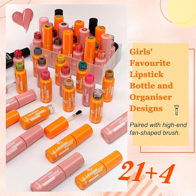 Lavender Violets 26 PCS Blooming Gel Nail Polish Set, 21 Colors Marble Flower Watercolor Solid Glitter Red Brown Green Black with Base Coat Glossy and Matte Top Coat Liner Brush Pen C406