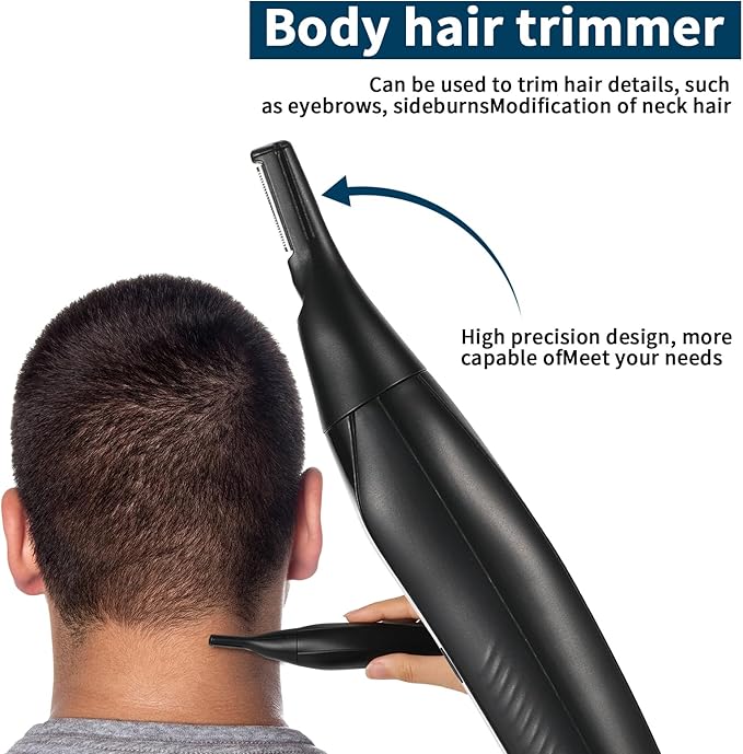 Ear and Nose Hair Trimmer for Men, 2025 Professional Painless USB Rechargeable Eyebrow & Facial Hair Trimmer for Men Women, Powerful Motor, Dual Edge Blades, IPX7 Waterproof for Easy to Clean