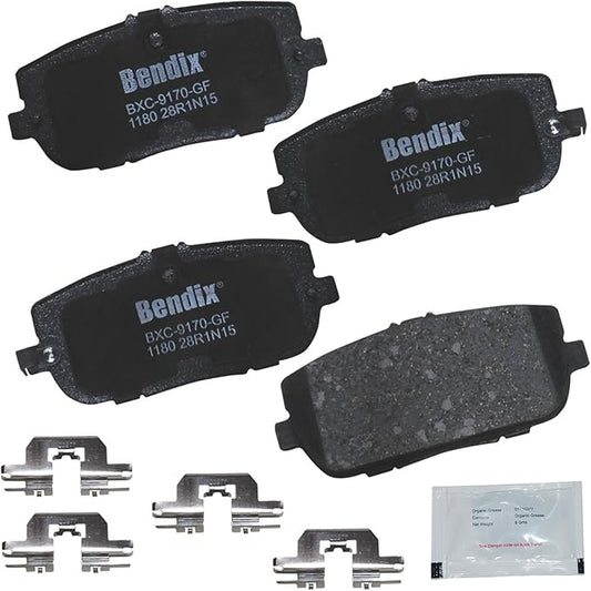 Bendix Priority1 CFC1180 Ceramic Rear Brake Pads for Fiat 124 Spider 2020-2017, Mazda MX-5 2020-2006, MX-5 Miata 2023-2006
