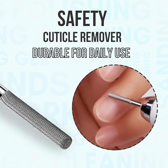 Makartt Cuticle Nail Drill Bit Safety Tungsten Carbide Cuticle Remover Drill Bit Bundle With Safety Cuticle Nail Drill Bit and Needle shape Fine-F Under Nail Cleaner Bit