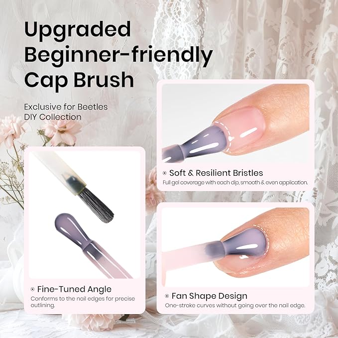 Beetles Christmas Gift Gel Nail Polish Set, Wedding Nail Lace Poem Beetles X DIY Nail Trend Kit with Bow Pearl Lace Transfer Stickers and Manicure Tools Gifts for Women