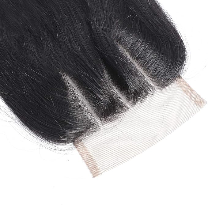 AUTTO Brazilian Virgin Hair Human Hair Lace Closure Body Wave Human Hair Top Lace Closure 4X4 3 Part Closure Naturl Black Color (8"-18") (18 inches)
