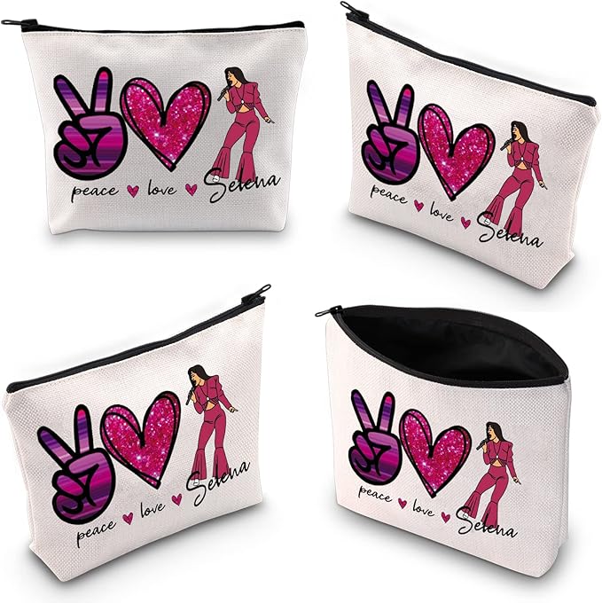 BLUPARK Song Makeup Bag Singer Song Gift Singer Fan Gift Singer Inspired Cosmetic Bag Music Gift (Peace Love Se)