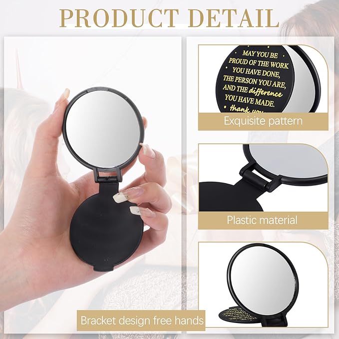 Wenqik 150 Pcs Employee Appreciation Gifts for Women Compact Mirror Bulk Thank You Gift for Staff Inspirational Compact Pocket Round Mirrors with Cards Organza Bags for Women Teacher Coworker