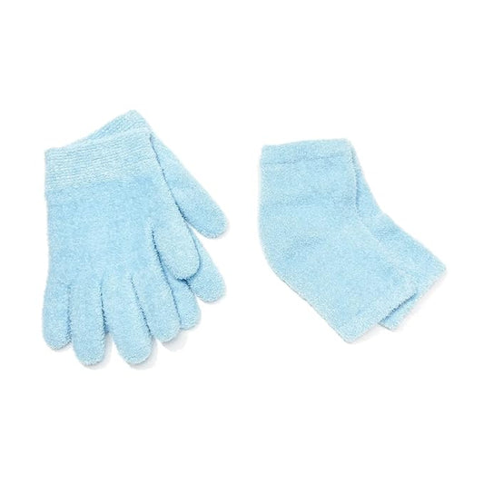 NatraCure Moisturizing Gel Heel Sleeves and Gloves - (for Dry Heels, Cracked Heels, Dry Hands and cuticles, Dry Skin) - Color: Aqua