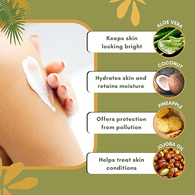 Saavy Naturals Tropical Coconut Body Cream for Women, Absorbent Shea Butter Vegan Formula for Women, Thick and Creamy, Naturally Scented Body Lotion for Dry Skin, 8.5 Oz, 2 Pack