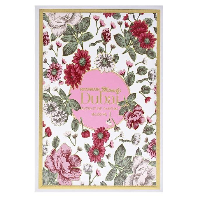 Al Haramain Miracle Dubai - Arabian Perfume for Women - Floral Woody Musk Fragrance - Long Lasting Arabic Scent - Extrait De Parfum - 3.33 oz EDP Spray